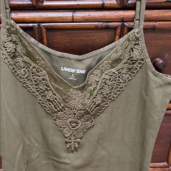 Lands' End Khaki Lace Detail Camisole - Picture 3 of 4
